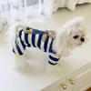 Cartoon Pattern Kawaii Pet Clothes Striped Pajamas Keep Warm Winter Puppy Clothes Animal Clothing Cotton Dog Jumpsuits Corgi