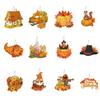 12Pcs Hanging Ornaments Thanksgiving Fall Tree Decorations Paper Hanging Signs And Pendant With Ropes Decor