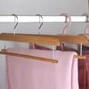 Premium Pants Hanger Wooden Storage Rack Portable Velvet Coat Hanger  Clothing Store Home Use