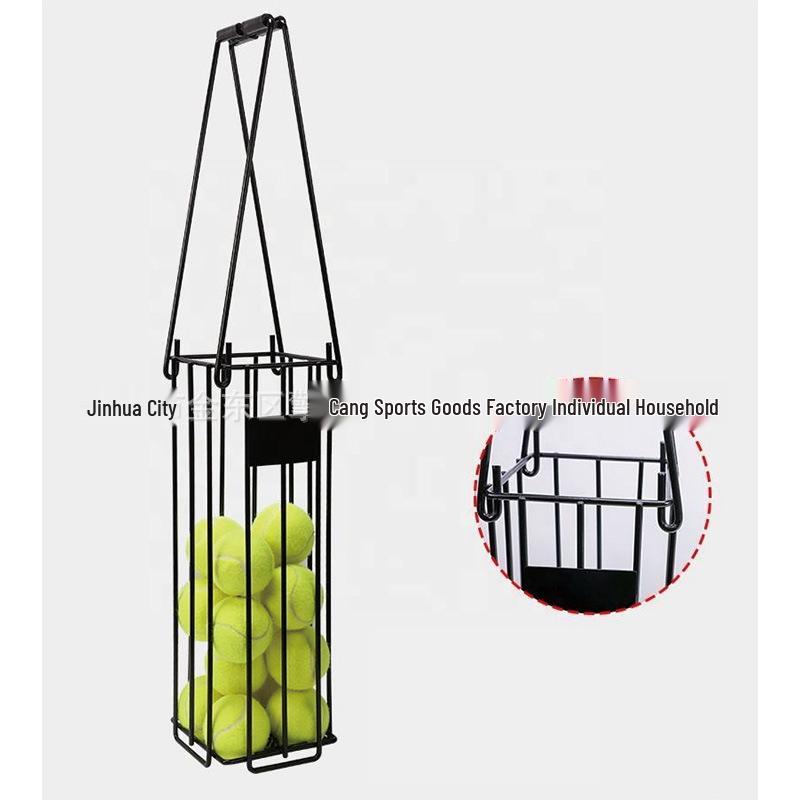 Portable Push-Down Tennis Ball Retriever and Collection Basket