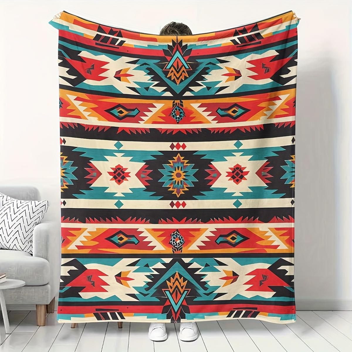 

Ultra-Soft Polyester Quilt Blanket Native American-Inspired Southwest Pattern All-Season Throw for Couch or Bed Decorative Cover 30x40in