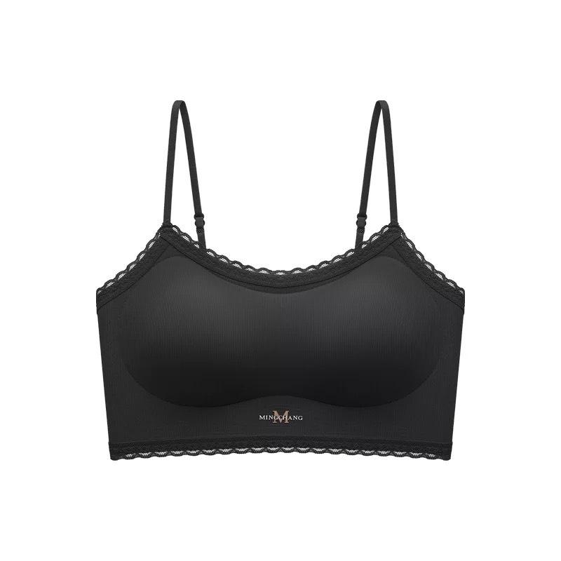 Traceless Beautiful Back, Small Suspenders, Invisible Liquid Foundation Underwear, Women's Integrated Fixed Cup Tube Top,vest, Thin Shoulder Strap Bra