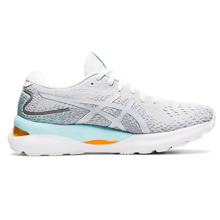 Asics Gel Nimbus 24 Weiß Reinsilber Damen Sneaker 1012B201-100