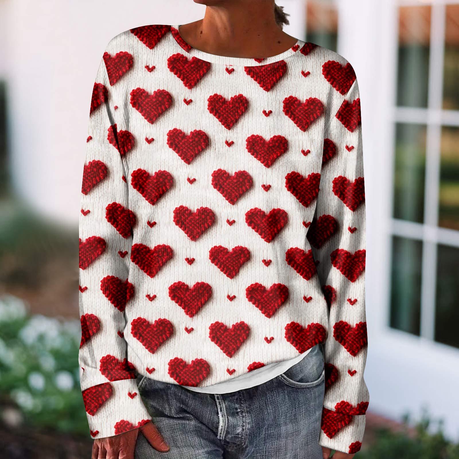 

Женская мода Длинный рукав День святого Валентина свитер Топы День святого Валентина свитер L бежевый