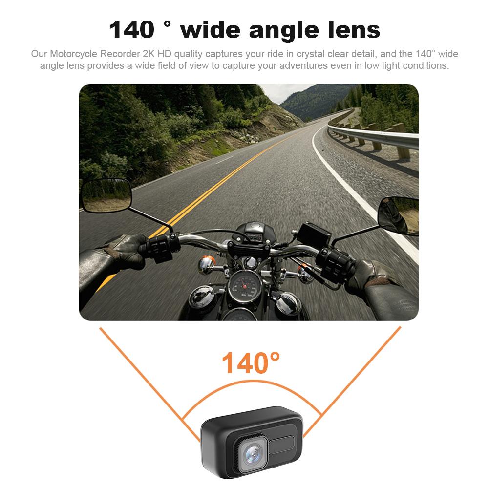 1080P Motorcycle Dash Cam Waterproof Motorcycle DVR Camera WiFi APP Driving Video Recorder 24h Parking Monitor for Motorcycles