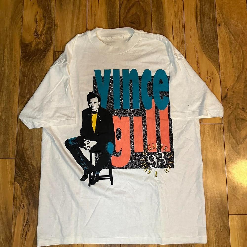 Vintage 1993 Vince gill I believe in you tour Shirt Unisex Tour S to 5XL BO161 Unisex T-Shirt S