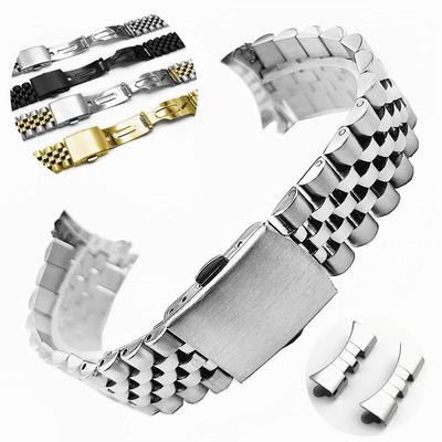 Braccialetto Universale per Orologio in Acciaio Inossidabile a Bullone con Estremità Curve e Chiusura a Farfalla a Doppio Pulsante - 18/20/22mm
