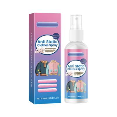 Spray antistatico per indumenti, morbido e confortevole, antirughe sugli indumenti, spray per indumenti lisci e antistatici 100 ml