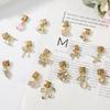 New Vintage Golden Pendant Charm Cat Butterfly Star Tennis Racket Bow Links Fit 9MM Stainless Steel Bracelet Women DIY Making