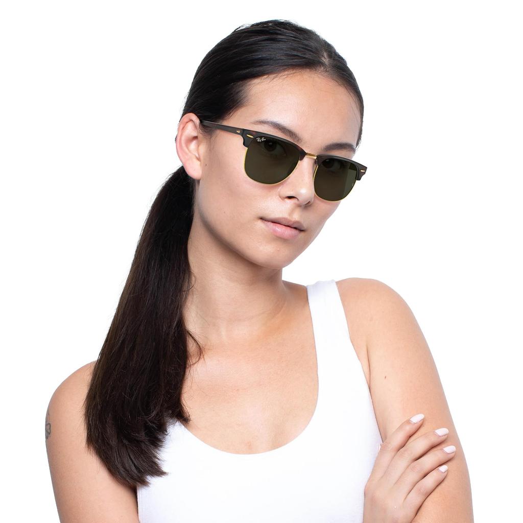 Ray-Ban RB3016 Clubmaster Square Sunglasses W0366 G-15 GREEN 51 Mm