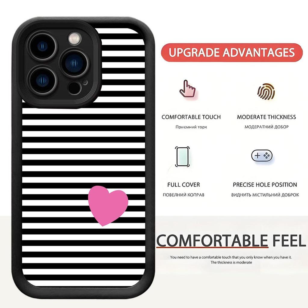 Zebra Pink Heart Groove iPhone 14/15/16/17 Pro Max Protective Phone Case