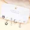 6pcs Set Earring Silver Color Star Dangle Earrings Vintage Metal Geometric Drop Earring for Women Fashion Trendy Y2K Jewelry