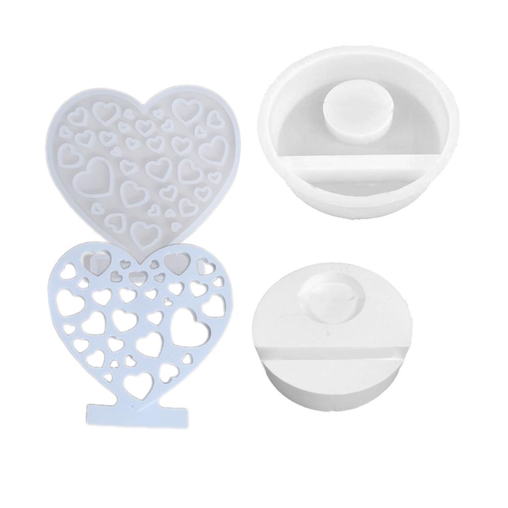 Heart Shaped Candlestick Silicone Mold Candle Base Mould Decorative Candle Holder Mold Ornament Home Decorations Mould