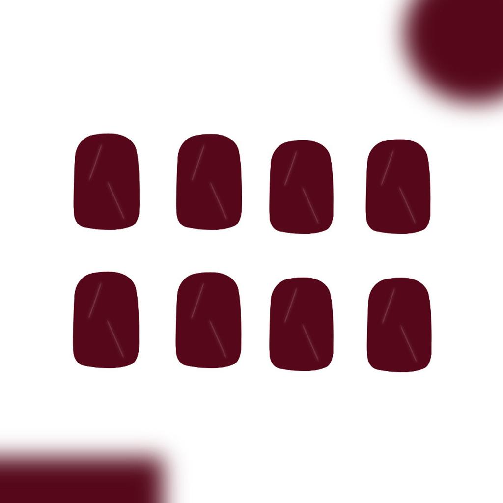 Wine Reds Press On Nail Square Fake Nail Glossy Stick On Nail Full Cover False Nails Acrylic Stick On Nails for Womens