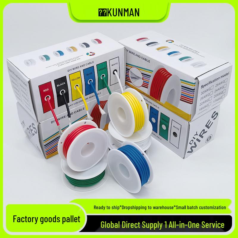 High-Temp Resistant Silicone Wire 30-16AWG for Robots and Drones, Extra Soft, 6-Roll Box