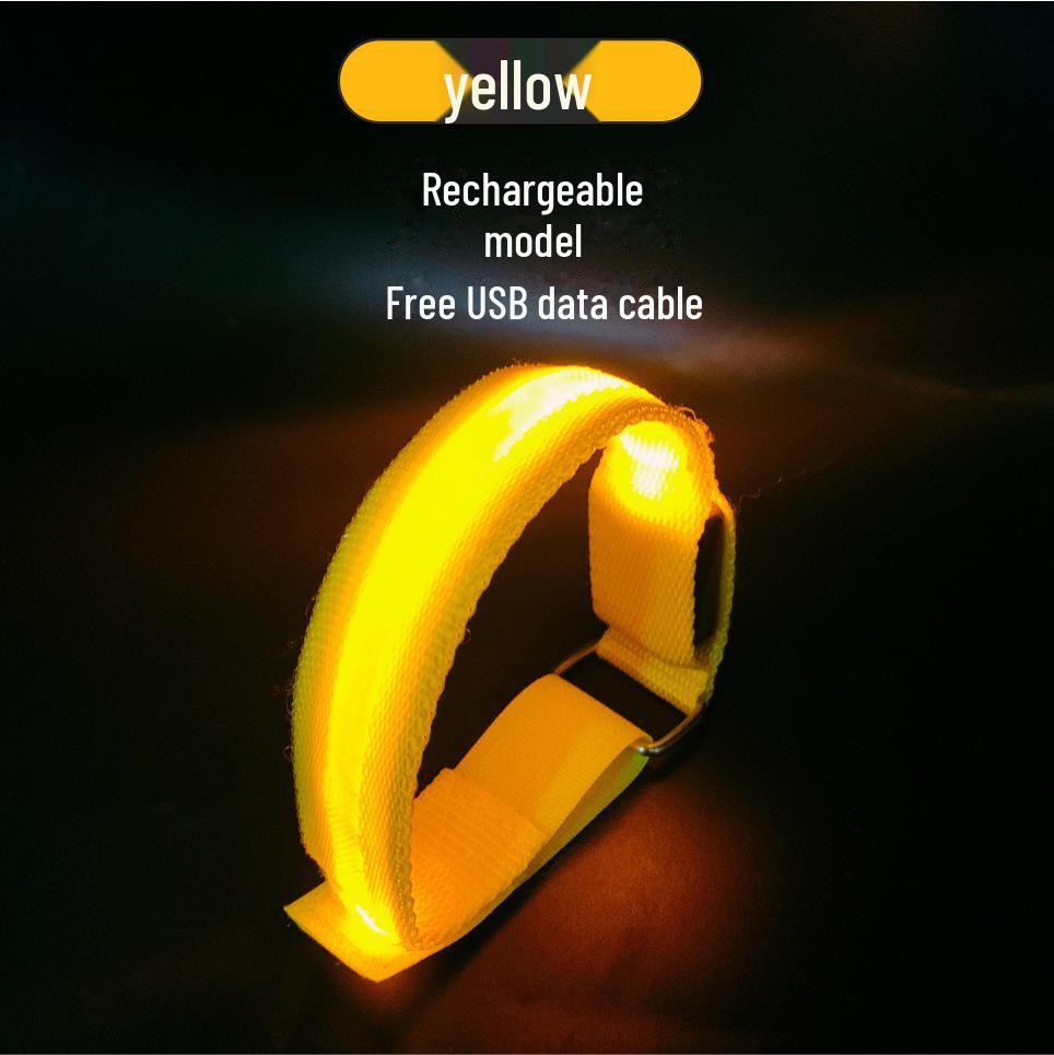 Bandă reflectorizantă cu LED: Brățară sport cu încărcare USB pentru alergare nocturnă, ciclism, brățară cu lumină de semnalizare cu design plasă.