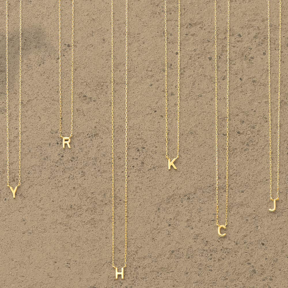 BLOOM 18K Yellow Gold Initial Necklace [Official] Women's (E) 0304-2560-0019-0000