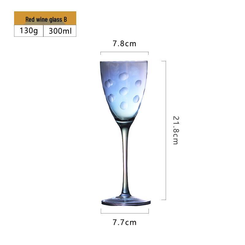 Шанци Хрустальный бокал для вина ручной работы с радужным точечным узором