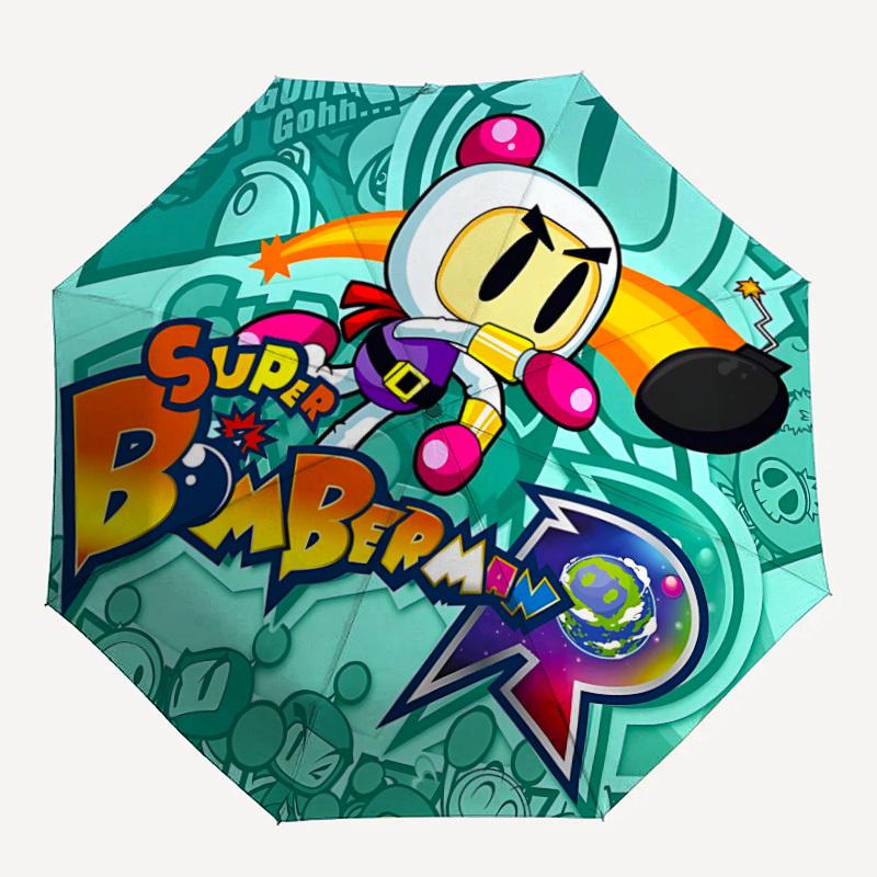 1pc Super Bomberman Automatic Open/Close Umbrella - Compact Travel Umbrella, Perfect for Women & Men - Ideal Birthday/Christmas Gift, 205