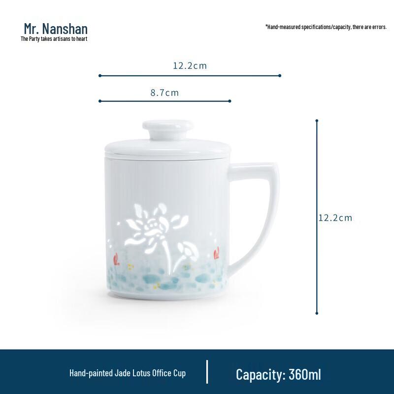 Hand-Painted Jade Lotus Ceramic Tea & Coffee Mug