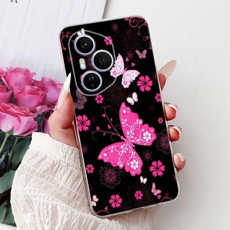 Clear For Honor 400 Pro Case DNP-NX9 Cute Cartoon Cat Fashion Flower Funny Painted Soft Bumper For Honor 400Pro Back Cover Funda