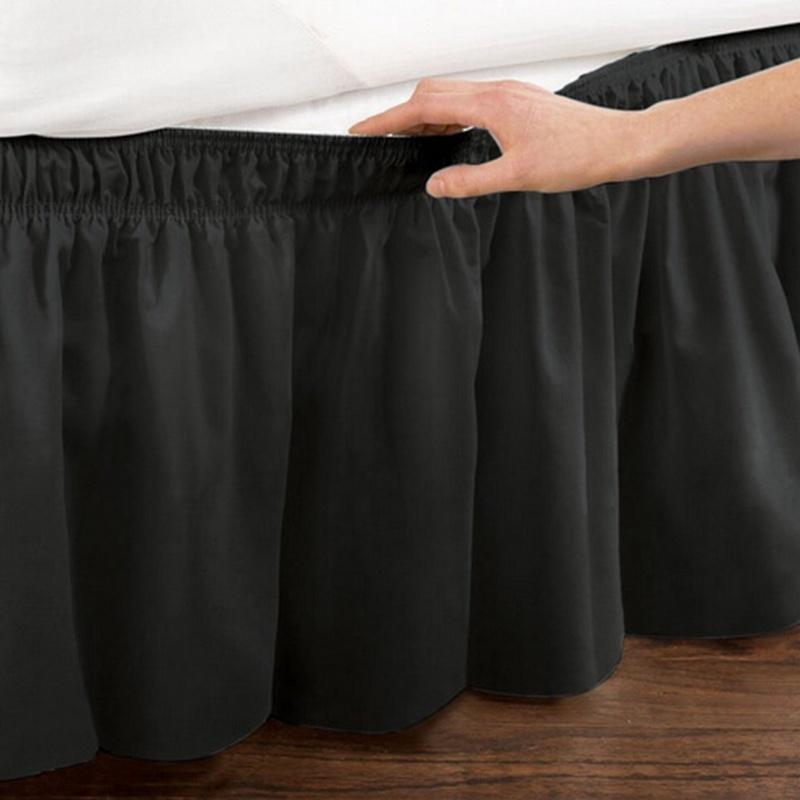Hotel Bed Shirts Elastic Bed Skirt Dust Ruffle Pastoral Style Fit Bedspread Queen Bed Skirt  Ruffled Bed Skirts