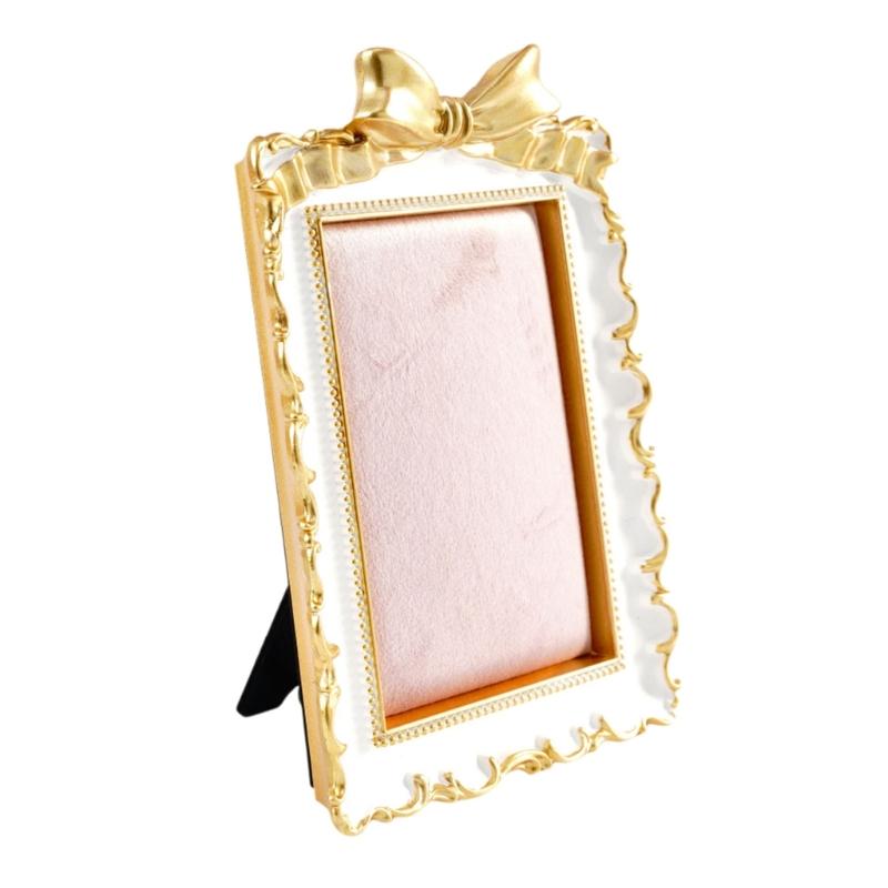 Jewelry Display Stand with Lined Panel, Ornate Resin Frame, Tabletop Holder for Vanity, Counter, and Dresser Display