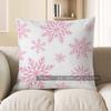 Home Decor Pink Snowflake Pattern Decorative Pillow Cover Pattern Cushion Cover Suitable For Sofa Bedroom Car Pillow Cover