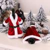 Red Wine Christmas Dining Table Set with Fashion Christmas Wine Bottle Covers Decoration