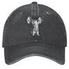 Weightlifting Cat Graphic Baseball Cap Washed Cotton Adjustable Snapback Hat for Unisex