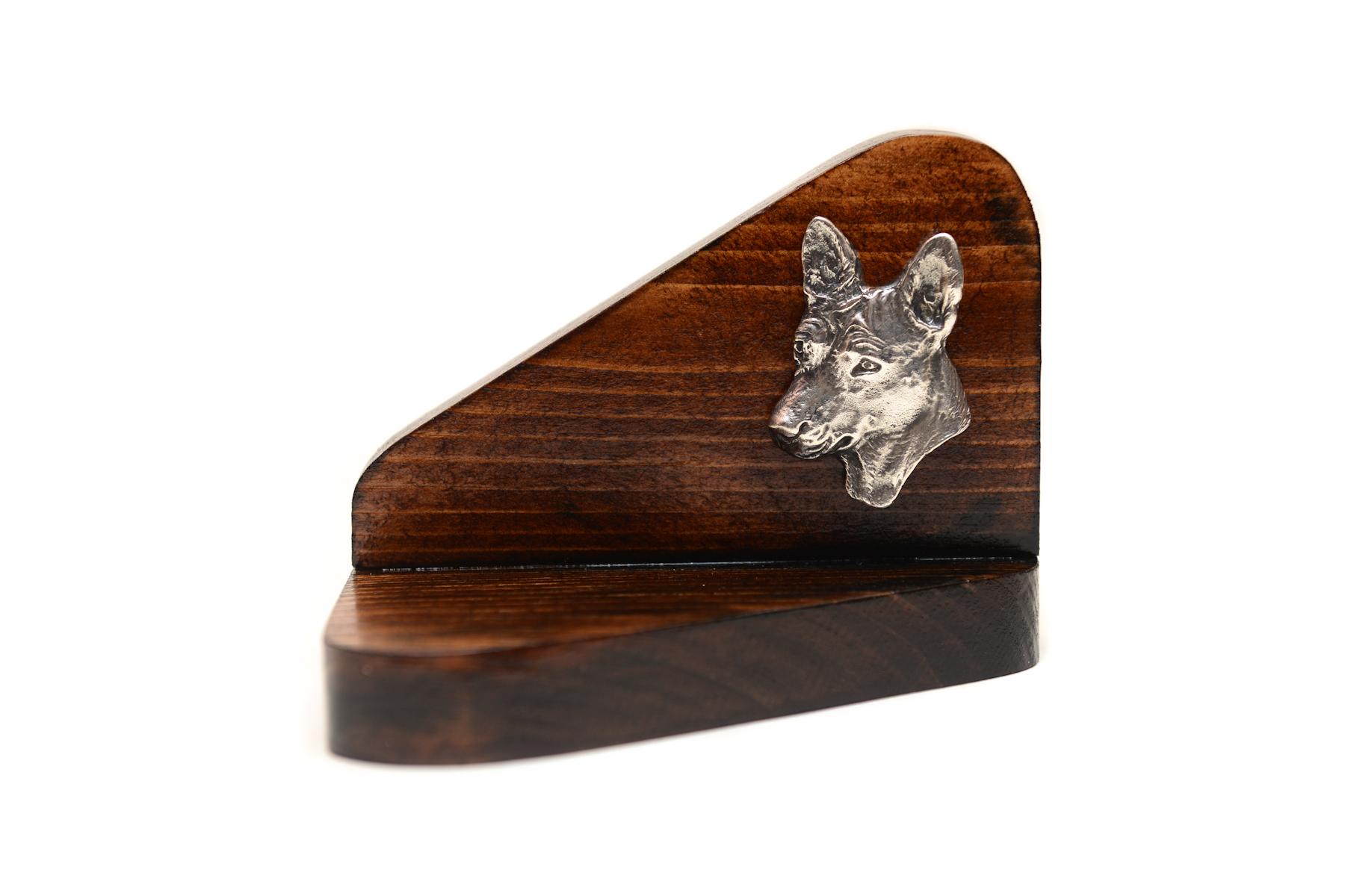 

Basenji, African bush dog, Congo dog - wooden candle holder with a dog, tealight holder, a memorial place for a dog by Art-Dog brand коричневий