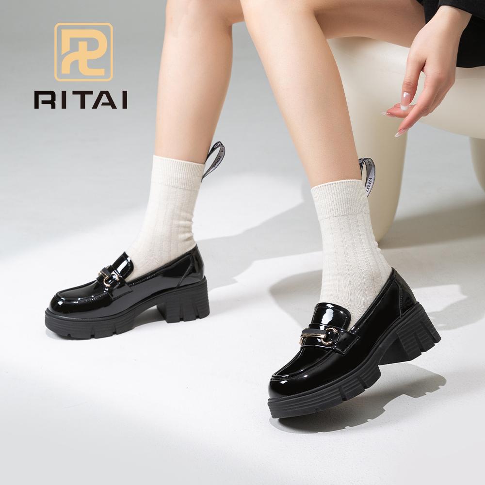 Women Loafers Round Toe Height Increasing Thick Bottom Shoes Fashion Comfortable Casual Shoes