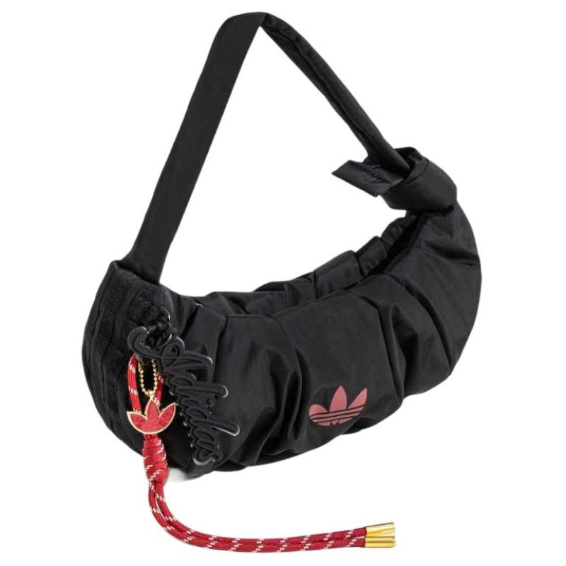 Adidas Originals Polyester Croissant Bag, Cloud Bag, Croissant Bag, Handbag, Shoulder Bag Women's Black Adidas JY8573