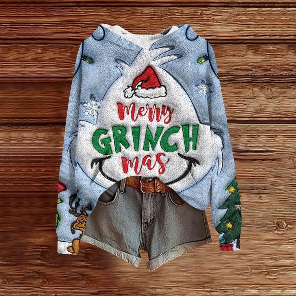 Sweatshirts For Women Knit Sweater Cute Shirt Fall Pullover Hooded Sweatshirt