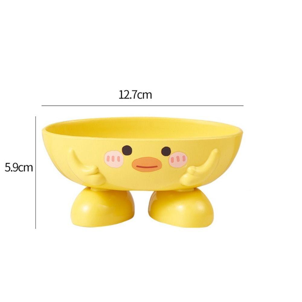Portable Little Yellow Duck Storage Rack Drainable Yellow Soap Box Holder Durable Cartoon Soap Dish Box