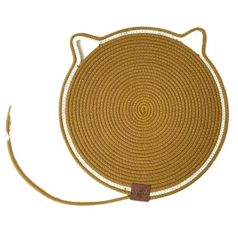 Cotton Rope Woven Cat Scratching Mat and Toy Ball Combo Cat Sleeping Pad Scratch-Resistant Wear-Resistant Washable Pet Mat