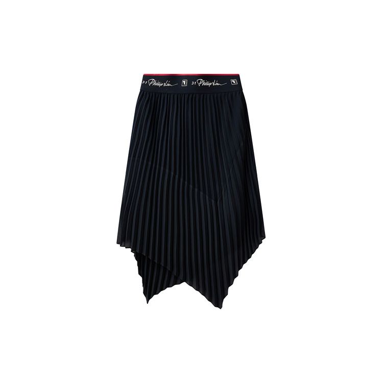 

FILA X 3.1 Phillip Lim Collaboration Irregular Hem Solid Color Pleated Midi Skirt Women skirts Black F11W126307F-NV S