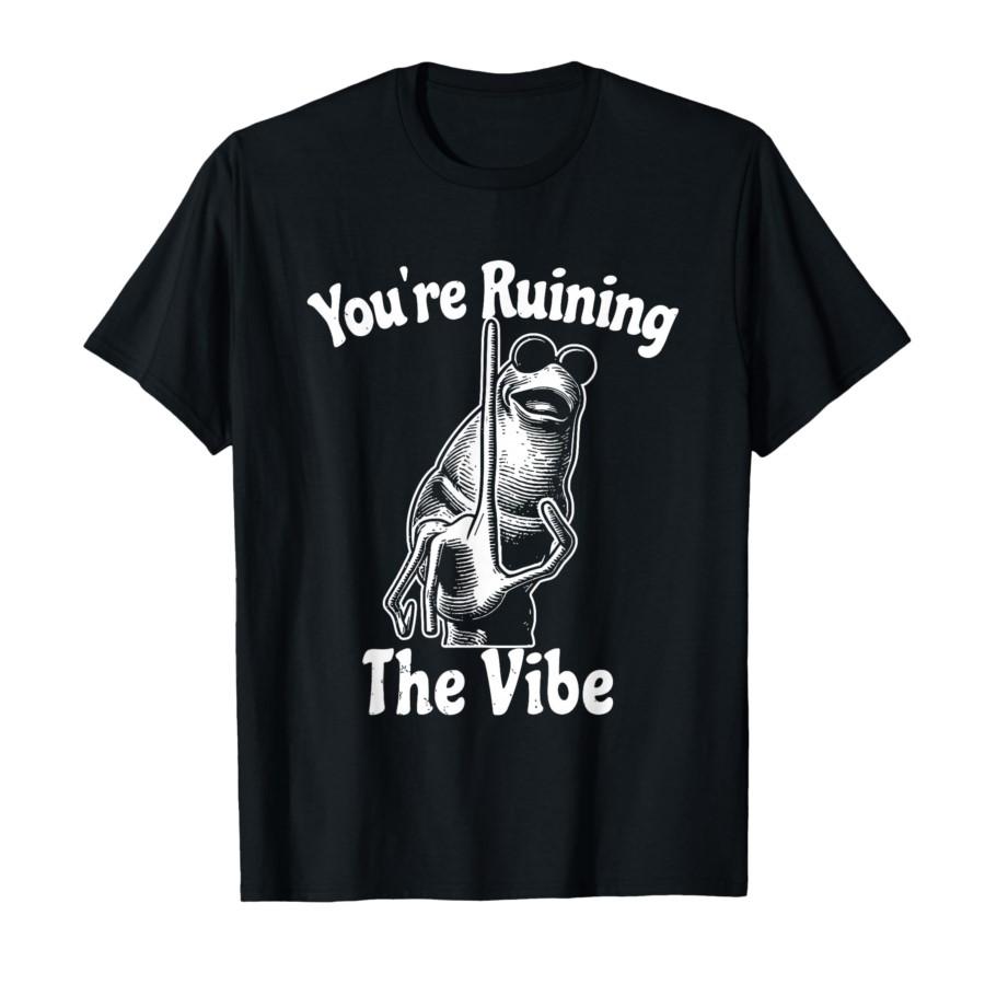 You re Ruining The Vibe Funny Marcus The Worm Meme T-shirt For Men Women 100% Cotton T Shirts Short Sleeve Tops 0928-1 S