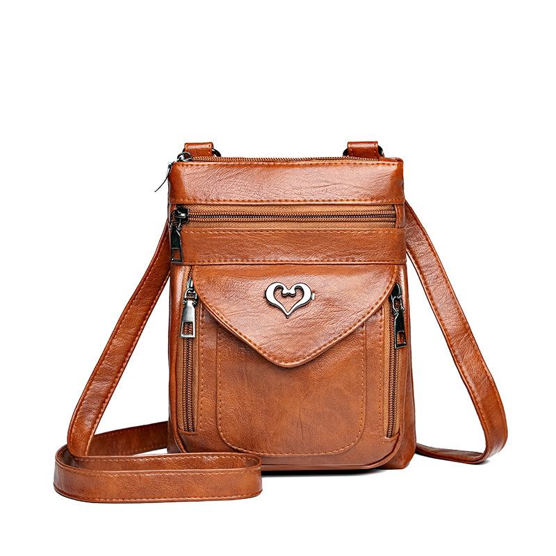 Retro pouzdro na telefon, Módní taška přes rameno, Taška crossbody, Všestranná peněženka na mince, Pouzdro na telefon z měkké kůže