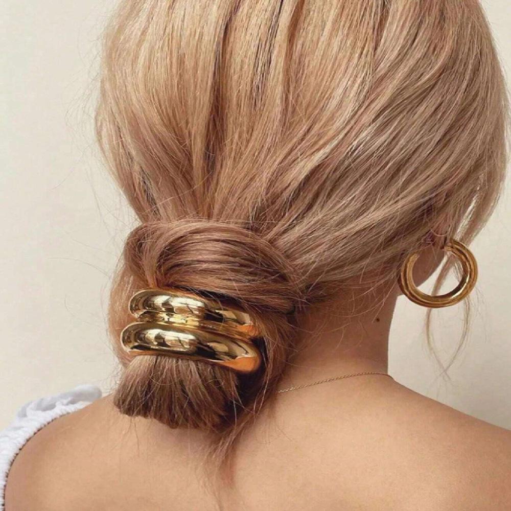 New Metal Irregular Golden Color Hair Bands Elastic Hair Scrunchies Hair Rope Headbands Women Girls Hair Accessories Gifts 2026