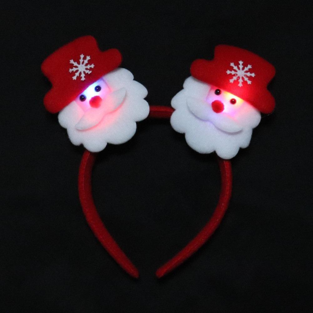 Snowman Snowman LED Light Headband Red Elk LED Light Headband Reusable Santa Hairband  Kids Gifts