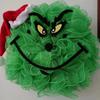 Grinch Green Plush Christmas Wreath Decorative Hanging Ornament For Festive Decor