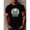 European Size Owl Men's Short Sleeve T-shirt Summer T-shirt Top