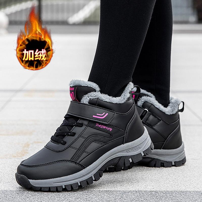 

Мужские и женские зимние теплые сноубутсы большого размера, утепленная подкладка, водонепроницаемые ботильоны, меховые, нескользящие, для пешего туризма, спортивные 41