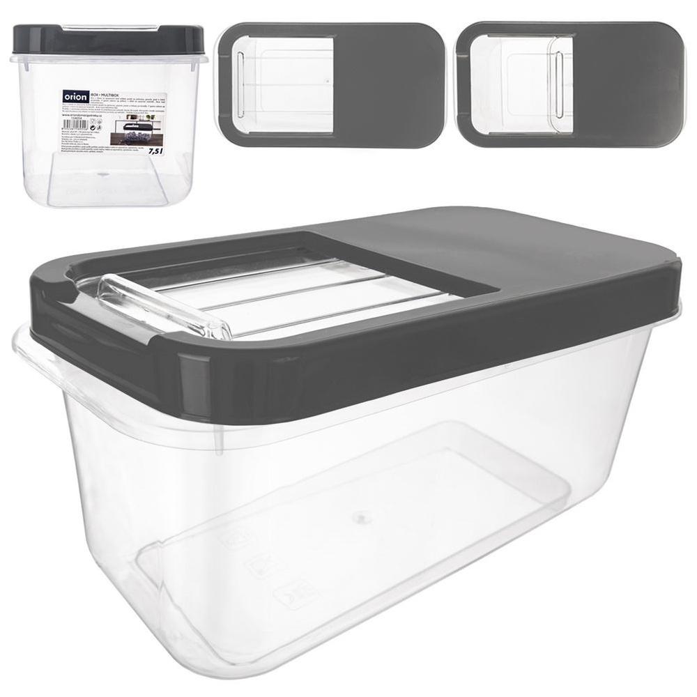 Storage container for capsules, powder and food, gray, 7.5 l