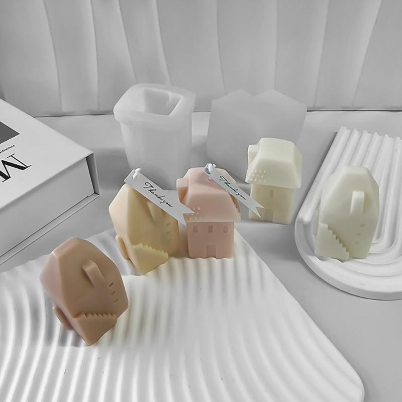 Flexible Silikonform Kerzenformen Einfach zu Verwenden Schöne Hausform Aromatherapieformen Geeignet für die Kerzenherstellung