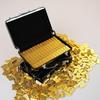 1Set Dollhouse Miniature Aluminum Alloy Suitcase Gold Bar Weapon Shooting Toys Model Password Cash Money Box Model Kids Toy