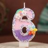 Flowers Rainbow Handmade Numbers Birthday Candles Cake Decoration Party Festive First Year Number Candles 0-9