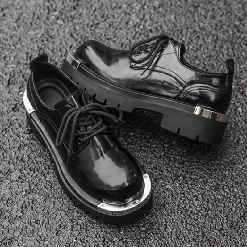 Leather Shoes for Man Platform High Quality Designer Formal Platform Casual Men's Shoes Fashion Metal Head Men's Leather Shoes