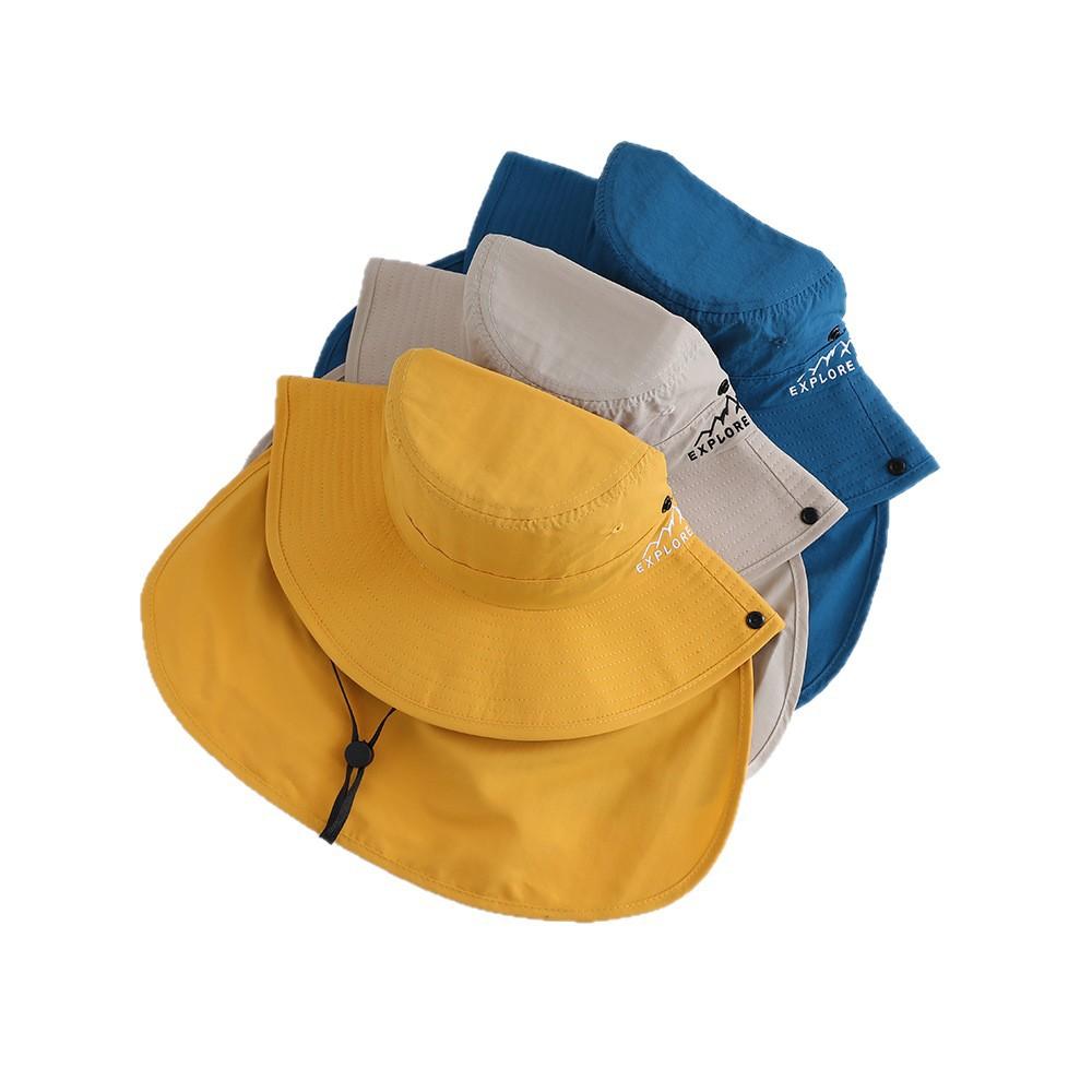 Cappello da Sole per Bambini con Protezione per il Collo Ampia Visiera Asciugatura Rapida Protezione UV Cappello a Secchiello per Bambini e Bambine Primavera Estate Outdoor Spiaggia